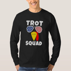 Trot Squad Erntedankfest Laufender Truthahn Gesich T-Shirt