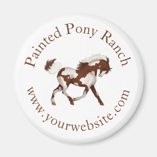 Trotting Overo Skewbald Paint Horse Custom Logo Magnet