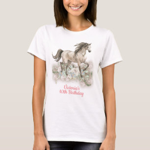 Trotting Watercolo Pferd Geburtstag T-Shirt