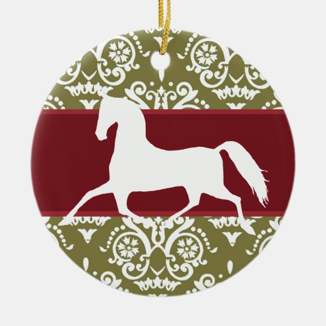 Trottoire Horse Weihnachten Keramikornament (Vorne)