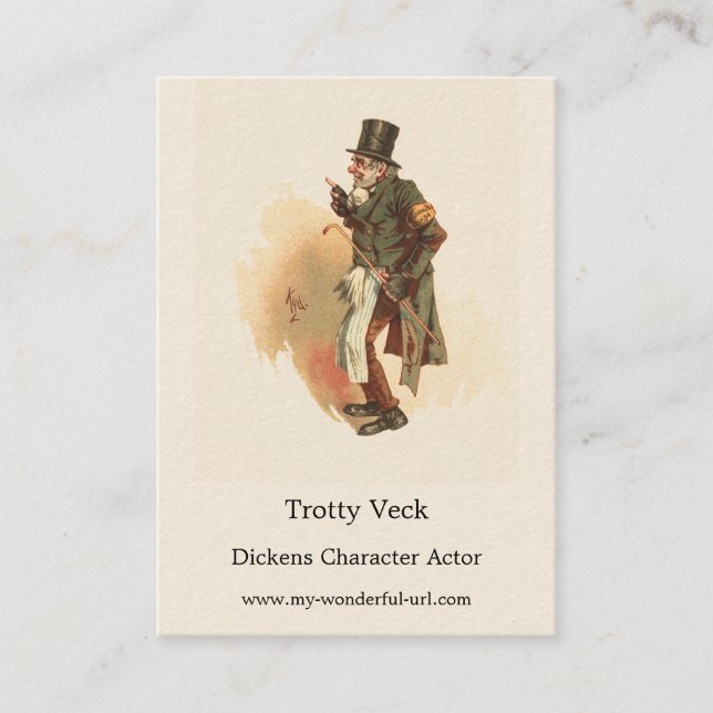 Trotty Veck von Kyd - Charles Dickens' The Chimes Visitenkarte (Vorderseite)