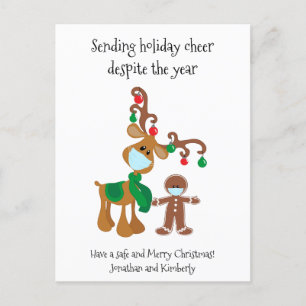 Trotz des Jahres 2021 Weihnachtsgrüße senden Feiertagspostkarte