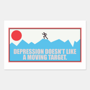 Trotz eines Läufers gegen Depressionen Rechteckiger Aufkleber