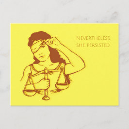 Trotzdem beharrt sie (gelb) postkarte