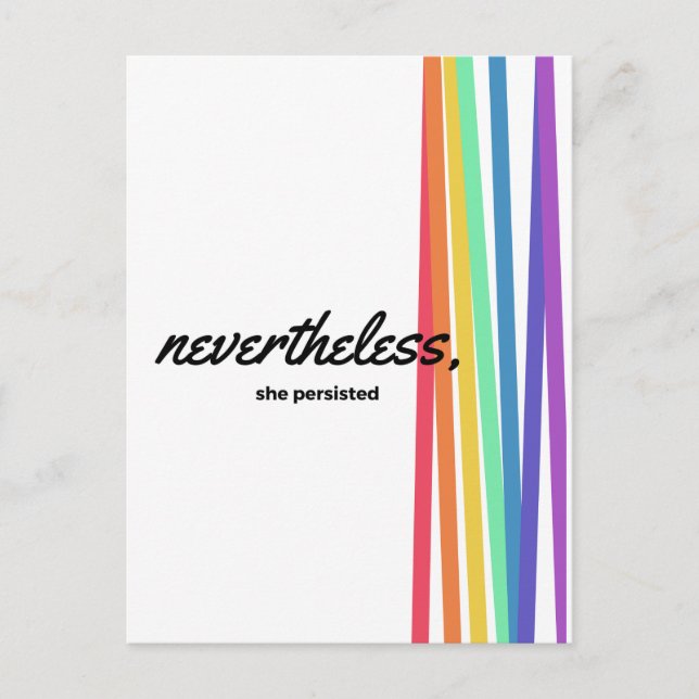 Trotzdem PERSISTIERTE sie mit Regenbogen Postkarte (Vorderseite)