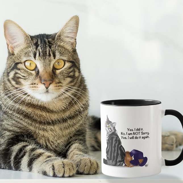 Trotzige, unerbittliche getigerte Katze lustig Tasse (Von Creator hochgeladen)