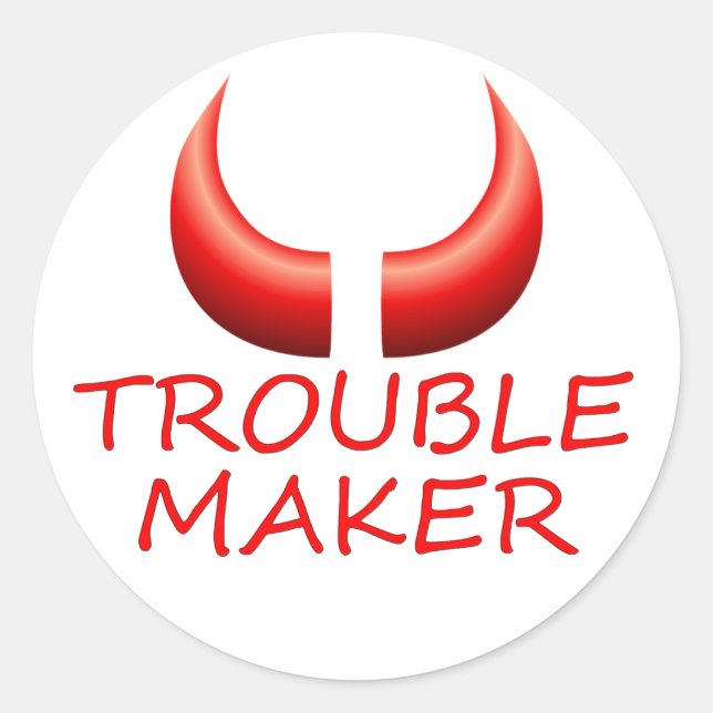 Trouble Maker and Devil Horns Round Stickers (Vorderseite)