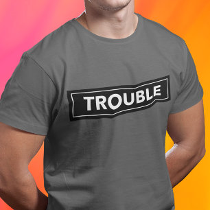 TROUBLE Mutiges Blocktext-Shirt T-Shirt