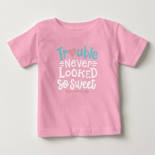 Trouble sah nie so süß aus baby t-shirt (Vorderseite)
