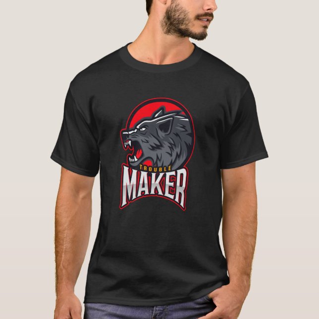 Troublemaker Attitude Rebel Wolf  2 T-Shirt (Vorderseite)
