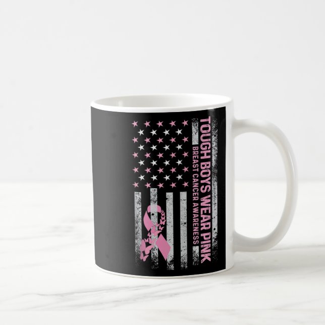 Trough Boy Wears Pink Breast Cancer Awareness Usa  Kaffeetasse (Rechts)