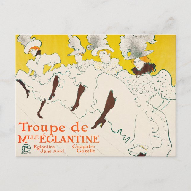Troupe de Mademoiselle Eglantine, Toulouse Lautrec Postkarte (Vorderseite)