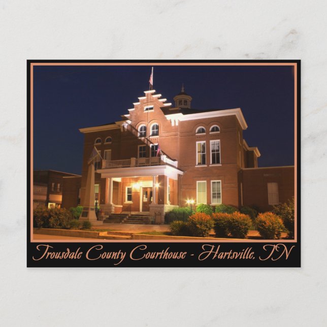 Trousdale Landkreis Courthouse - Hartsville, TN Postkarte (Vorderseite)