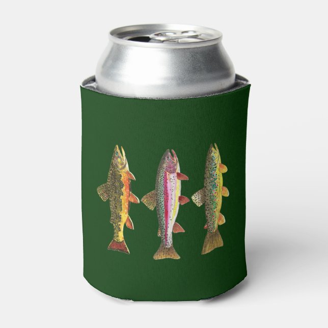Trout! Bach, Regenbogen, braun - Fischerei - Ichth Dosenkühler (Kanne Vorderseite)
