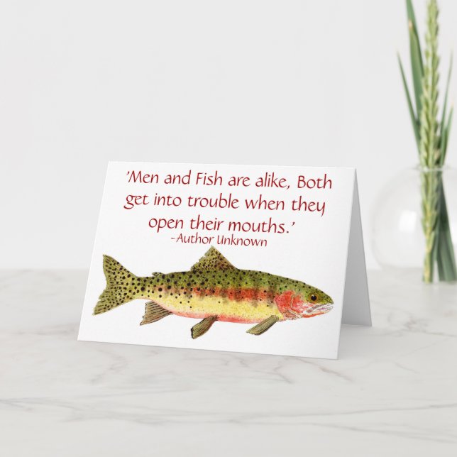 Trout Card mit lustigem Sprichwort Karte (Vorderseite)