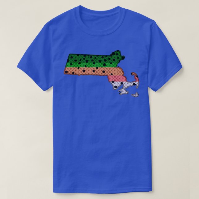 Trout Fischen Regenbogenforelle Muster Massachuset T-Shirt (Design vorne)