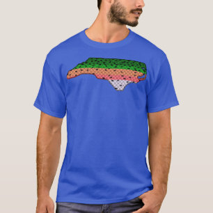 Trout Fischen Regenbogenforelle Muster Nord-Olina T-Shirt