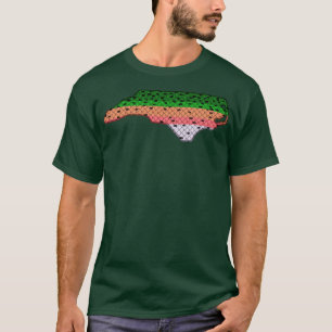 Trout Fischen Regenbogenforelle Muster Nord-Olina T-Shirt