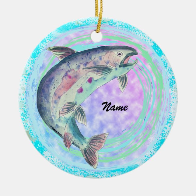 Trout Gewürznelke Keramik Ornament (Vorne)
