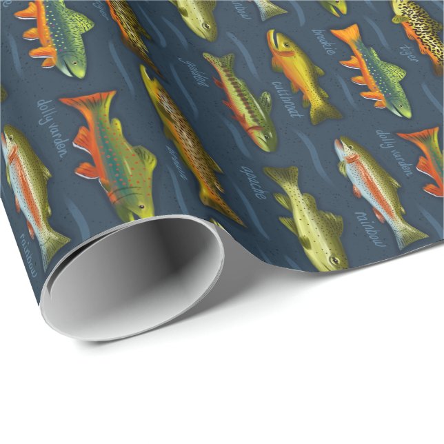 Trout Gift Wrap Geschenkpapier (Rolleneckpunkt)