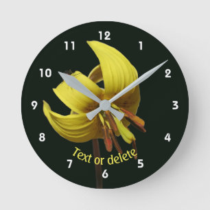 Trout Lily And Firefly Floral Personalisiert Runde Wanduhr