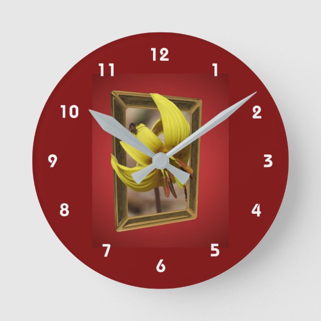 Trout Lily Flower Out Of Bounds  Runde Wanduhr (Vorderseite)