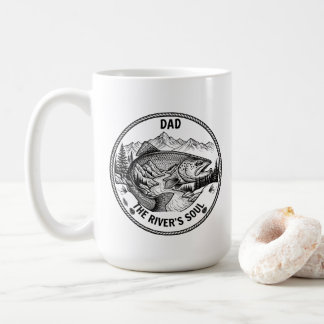 Trout Mountain Szene Vintage Angelkunst Kaffeetasse