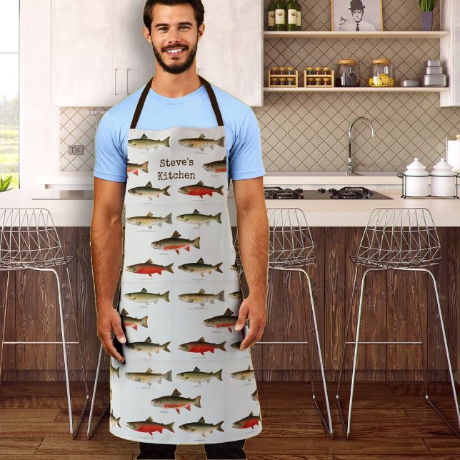 Trout Muster Personalisiert Name Long Kitchen Schürze (Von Creator hochgeladen)