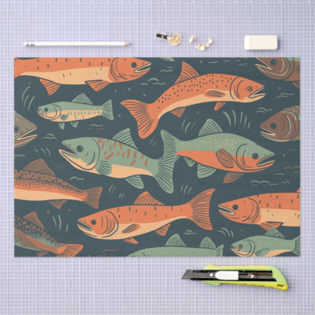 Trout Pattern Seidenpapier (Handwerk)