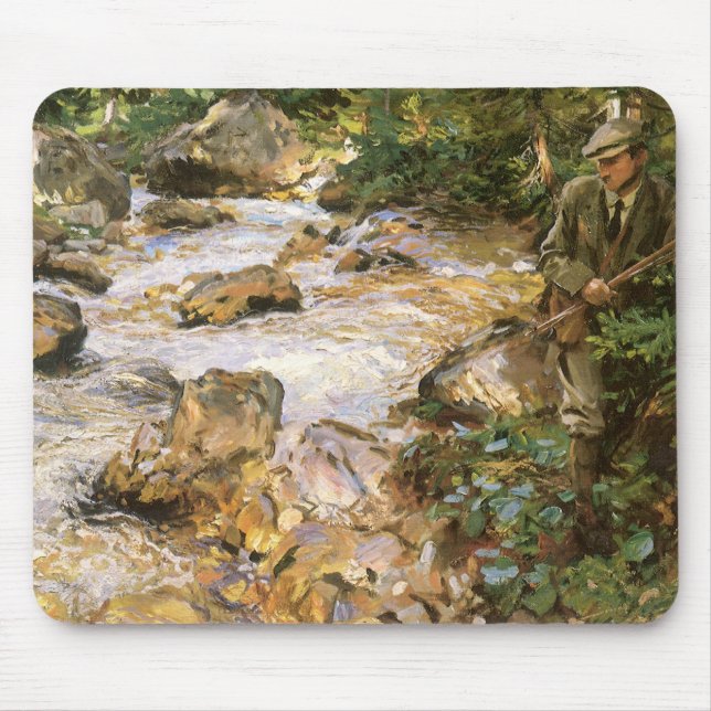 Trout Stream in Tirol von John Singer Sargent Mousepad (Vorne)