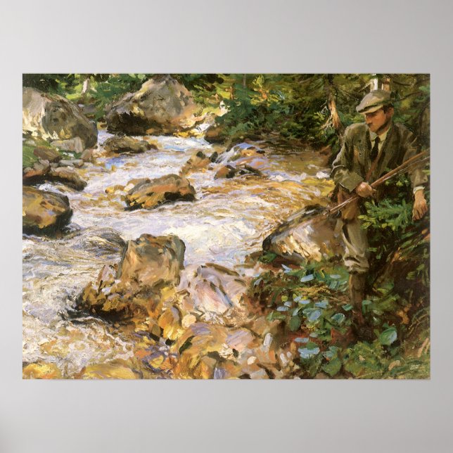 Trout Stream in Tirol von John Singer Sargent Poster (Vorne)