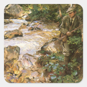 Trout Stream in Tirol von John Singer Sargent Quadratischer Aufkleber