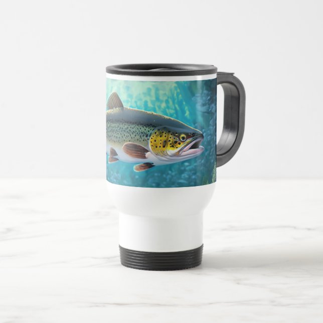 Trout Thermal Travel Mug Reisebecher (VorderseiteRechts)