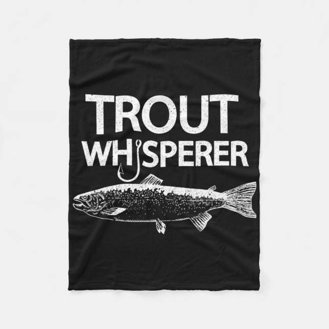 Trout Whisperer Lustiger Fly-Fischer Tee  Fleecedecke (Vorderseite)