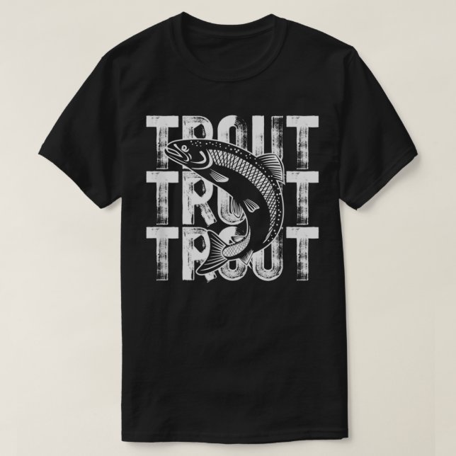 Trout Word Thema Fisch Lover Fischen T-Shirt (Design vorne)