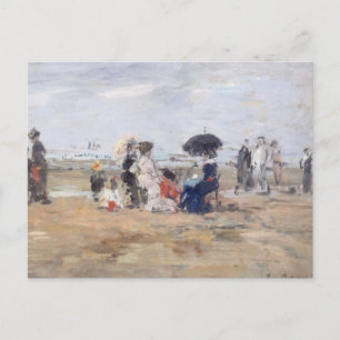 Trouville, Scène de plage, Eugène Boudin Postkarte