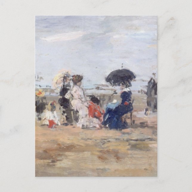 Trouville, Scène de plage, Eugène Boudin Postkarte (Vorderseite)