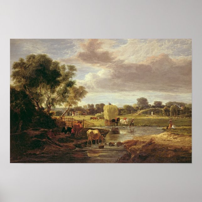 Trowse Meadows, bei Norwich, 1828 Poster (Vorne)