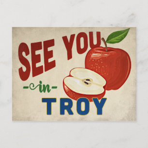 Troy Michigan Apfel - Vintage Reise Postkarte