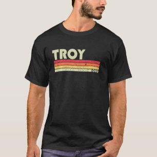 Troy Oh Ohio Funny City Zuhause Roots Retro 70er 8 T-Shirt