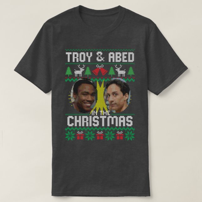 Troy und Abed zu Weihnachten T-Shirt (Design vorne)