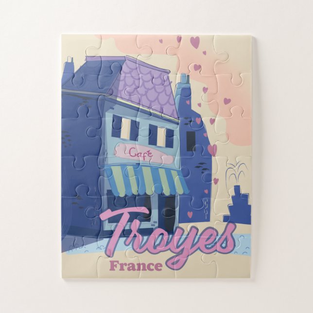 Troyes France Reiseplakat Puzzle (Vertikal)