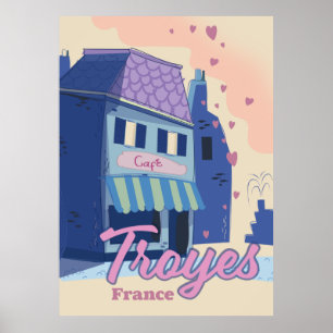 Troyes Frankreich Reiseplakat Poster