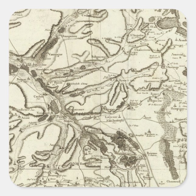 Troyes Quadratischer Aufkleber (Vorderseite)