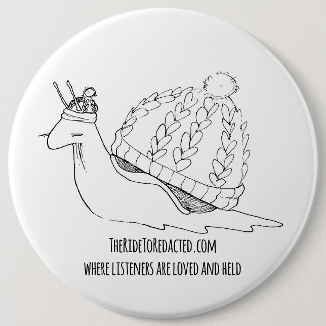 TRTR Sheldon der gemütliche Schnecke Knopf Button (Vorderseite)