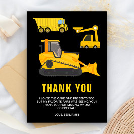 Truck Construction Birthday Party Dankeskarte