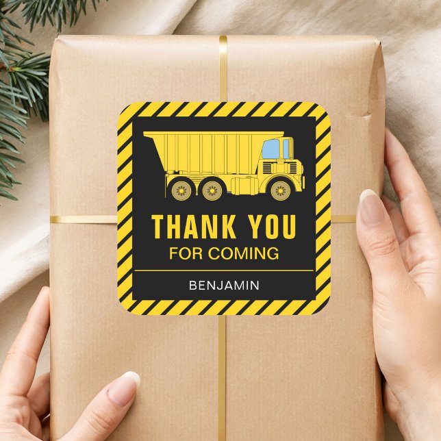 Truck Construction Birthday Party Gefallen Sticker (Von Creator hochgeladen)