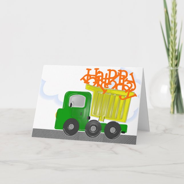 Truck Delivery Yellow Birthday Karte (Vorderseite)