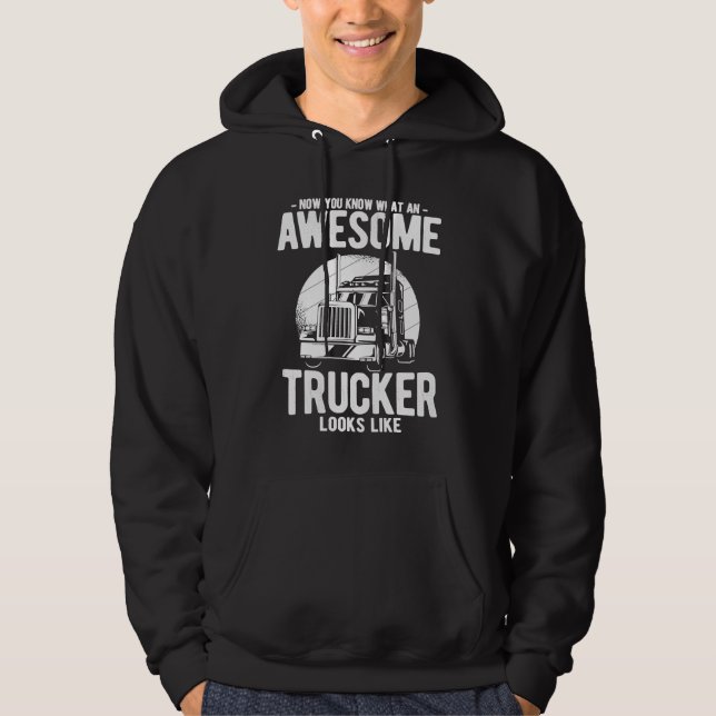 Truck Diesel Highway Best Job Money Truck Driver T Hoodie (Vorderseite)