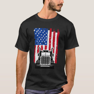 Truck Driver American Flag Trucker Geschenkgebet f T-Shirt